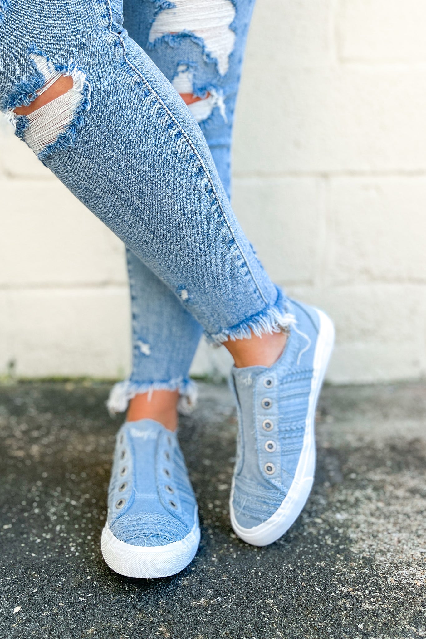 DEAL | Parlane Canvas Sneakers, Sky Blue