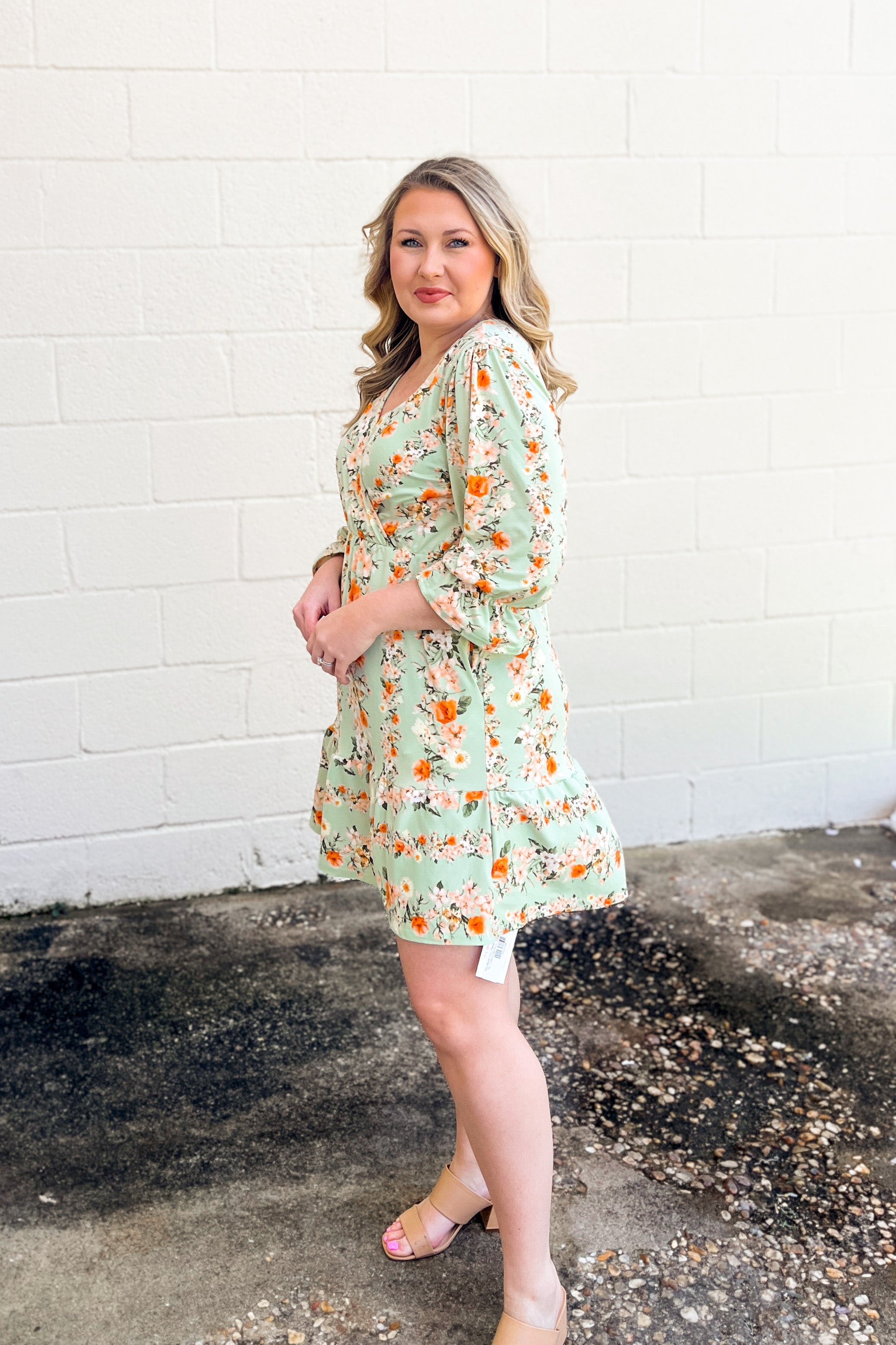 Too Much Fun Floral Wrap Dress, Mint