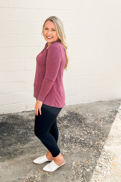 SALE | Cross My Mind Top, Burgundy
