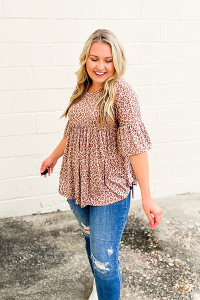 Days In The Wild Leopard Babydoll Top