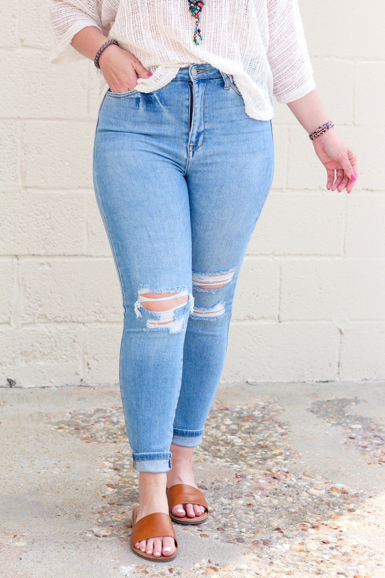 SALE | Owen High Rise Distressed Skinny Jean, Cello