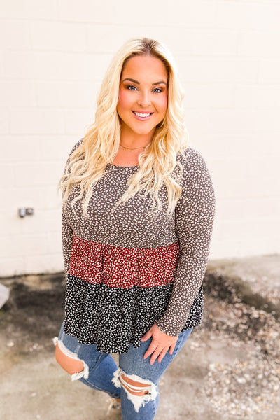 Made You Look Colorblock Floral Top
