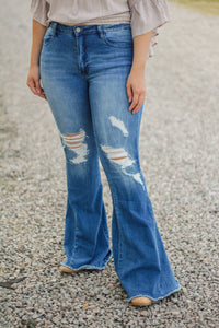 SALE | Dallas Distressed Bell Bottom Flare Jeans