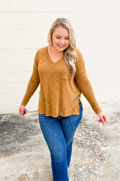 Feeling Relaxed Side Slit Top, Copper