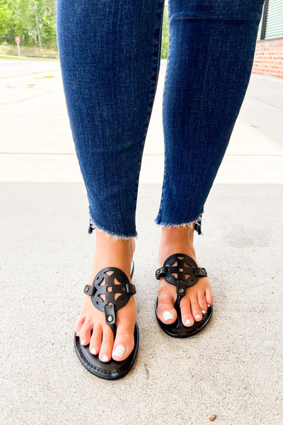 Evie Slip On Sandals, Black