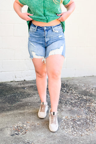 Summertime Blues Mid Thigh Shorts