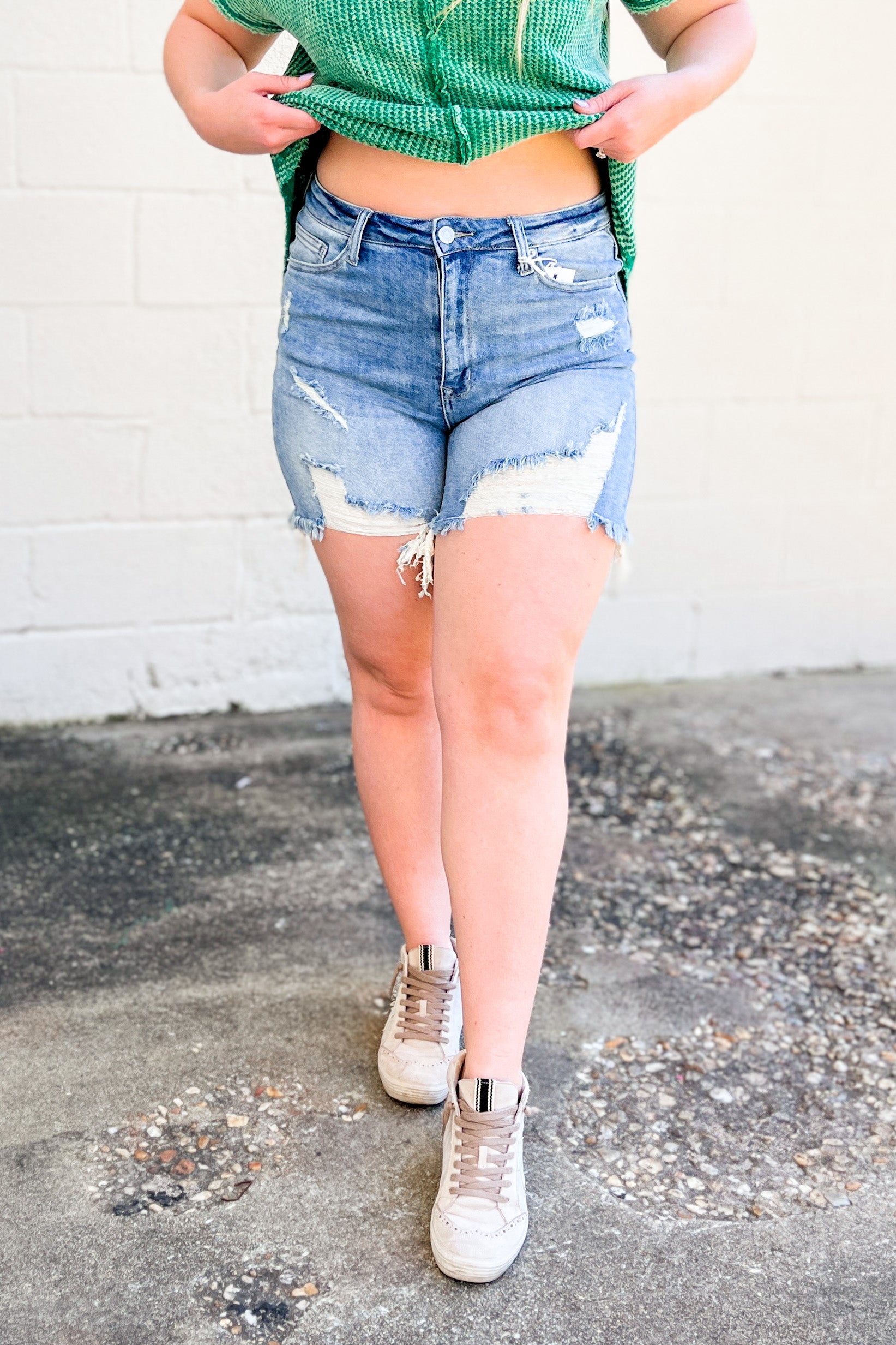 Summertime Blues Mid Thigh Shorts