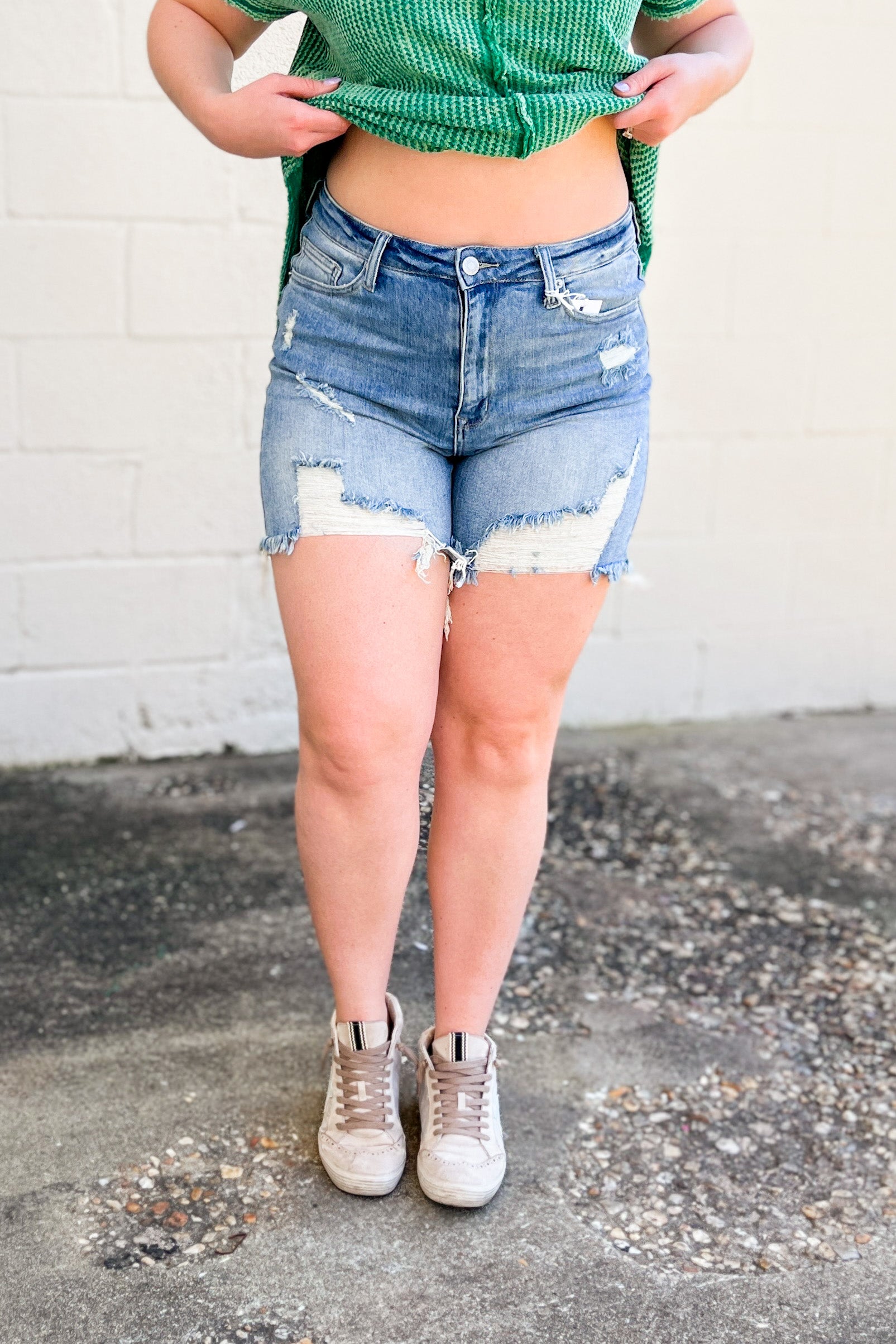 Summertime Blues Mid Thigh Shorts