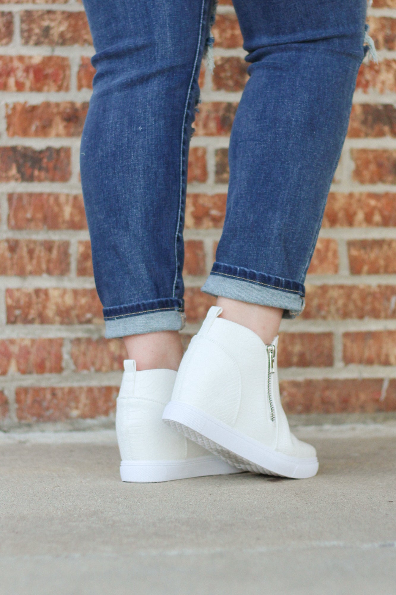 SALE | Michelle Wedge Sneaker, White