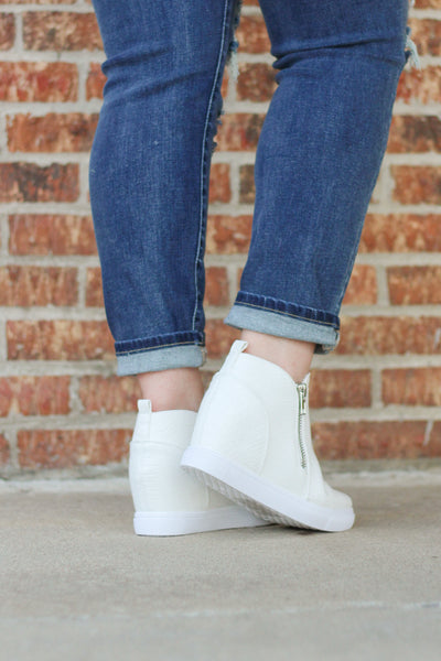 Michelle Wedge Sneaker, White