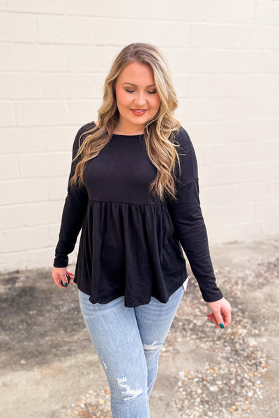 DEAL | Wonder Often Babydoll Top, Black