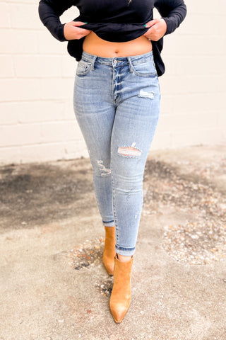 Judy Blue Marti High-Waist Distressed Skinny Jeans