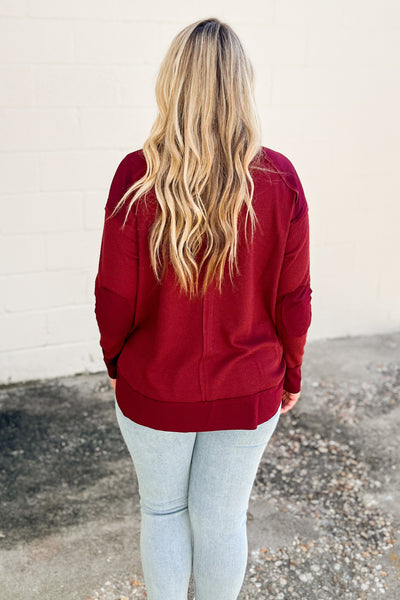 In A Rush Thermal Top, Burgundy