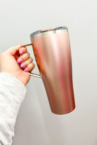 Brumate 32oz Toddy XL Tumbler with Handle, Glitter Rose Gold