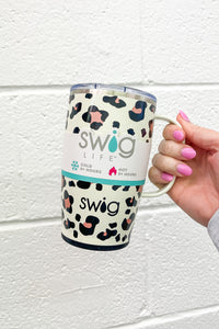 18oz Swig Mug with Handle, Luxy Leopard