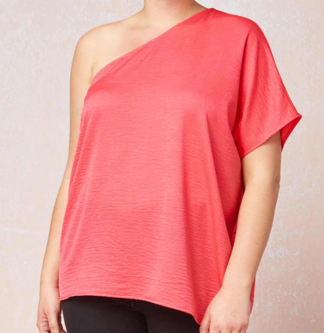 SALE | Take Your Love One Shoulder Top, Coral