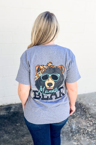 Mama Bear Bandana Graphic T-Shirt, Charcoal