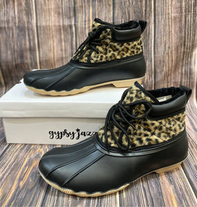 Quack Leopard Black Boot