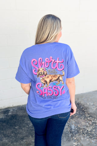Short and Sassy Graphic T-Shirt, Violet