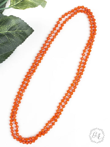 The Essential 60" Wrap Beaded Necklace, Orange